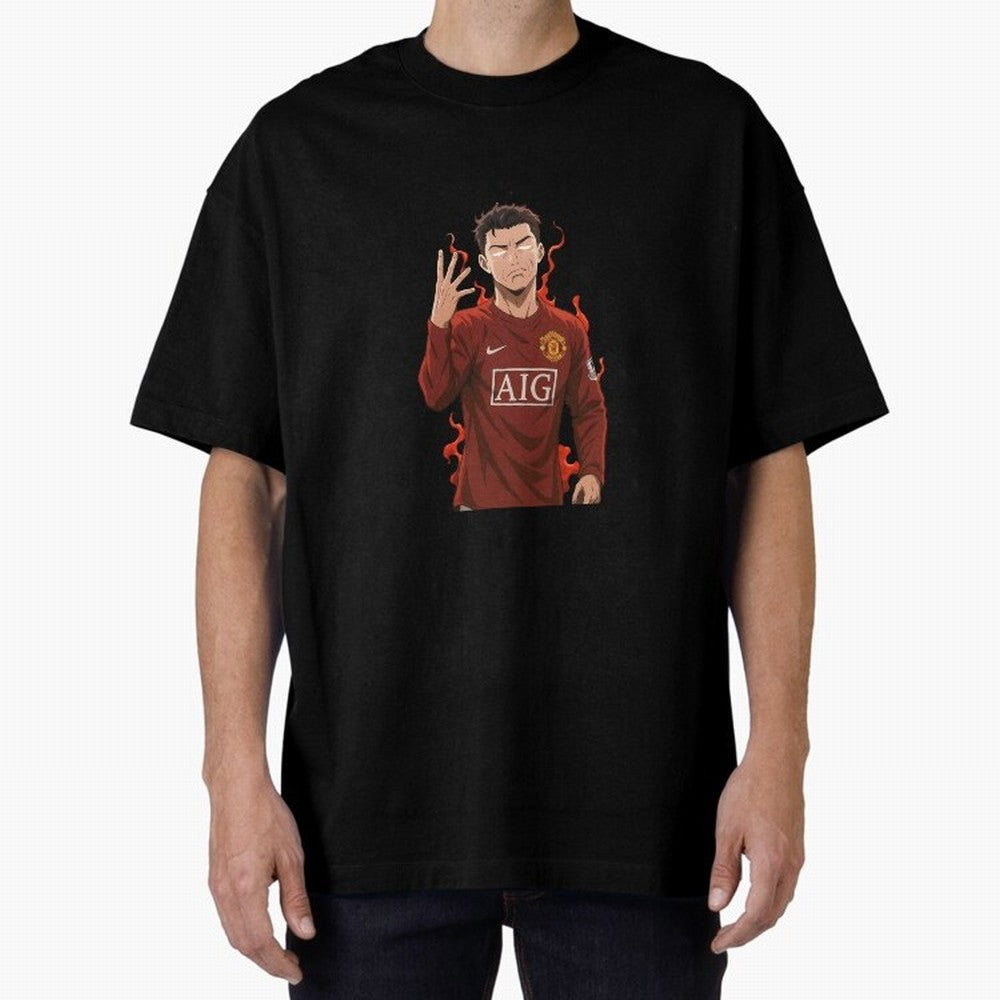 Cristiano Ronaldo Anime Art ¨C Blue Lock Inspired Football Legend Oversized T-Shirt Represent Football Lovers during FIFA World Cup 2026 Group Stage Featuring Cristiano Ronaldo, Argentina, France and Brazil Energy, Football History, Final Match