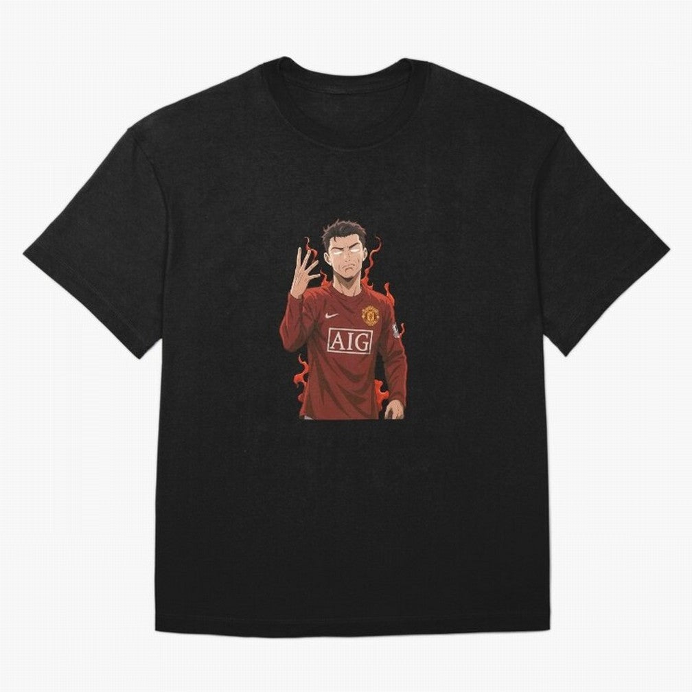 Cristiano Ronaldo Anime Art ¨C Blue Lock Inspired Football Legend Oversized T-Shirt Represent Football Lovers during FIFA World Cup 2026 Group Stage Featuring Cristiano Ronaldo, Argentina, France and Brazil Energy, Football History, Final Match