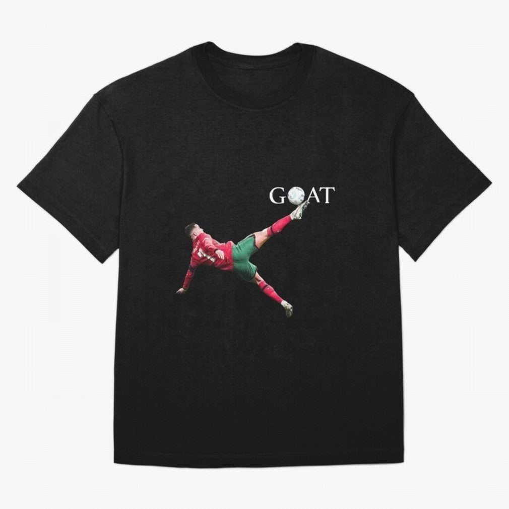 GOAT in Motion: Ronaldo's Iconic Bicycle Kick Oversized T-Shirt Represent FIFA World Cup 2026 USA Canada Mexico Spirit, with Portugal, Messi, Football Passion, Legendary Performances, Festival Vibes and Supporter Community; Perfect for Fans,