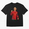 Cristiano Ronaldo Goal Pop Art Oversized T-Shirt Honor Football Greatness during Match Day Hype around FIFA World Cup 2026 Group Stage, Cristiano Ronaldo, Argentina, Championship Spirit, Famous Goals, Roaring Crowds and International Football