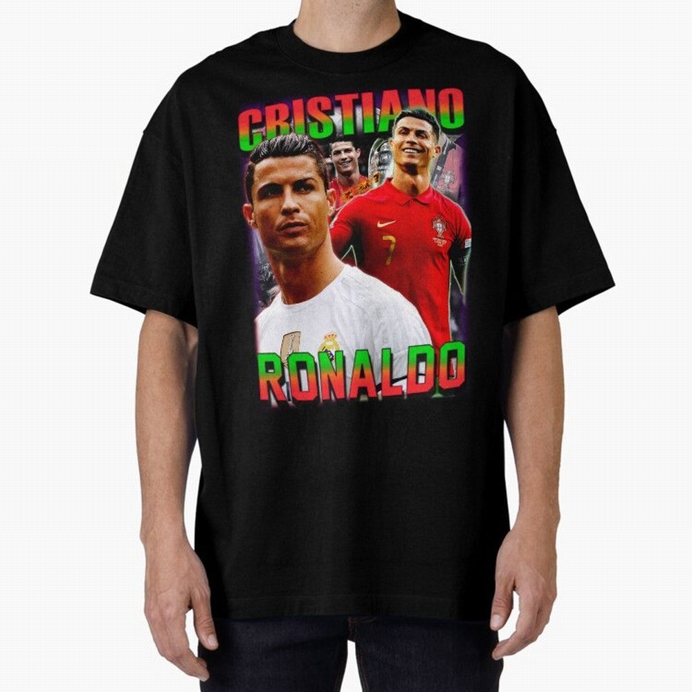 Cristiano Ronaldo Graphic Oversized T-Shirt Fuel Your Fan Pride for Global Football Passion for FIFA World Cup 2026, Featuring Messi and Cristiano Ronaldo, France, Football History, Final Match Energy, Crowd Noise and Once in a Lifetime Moments;