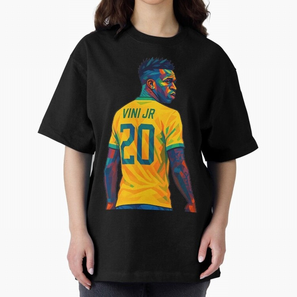 Vini Jr. Oversized T-Shirt Support Iconic Players in Global Football Passion for FIFA World Cup 2026 Group Stage, Inspired by CR7, Germany, Match Day Excitement, Supporter Culture, Golden Goals and Global Football Passion; Made for Die Hard