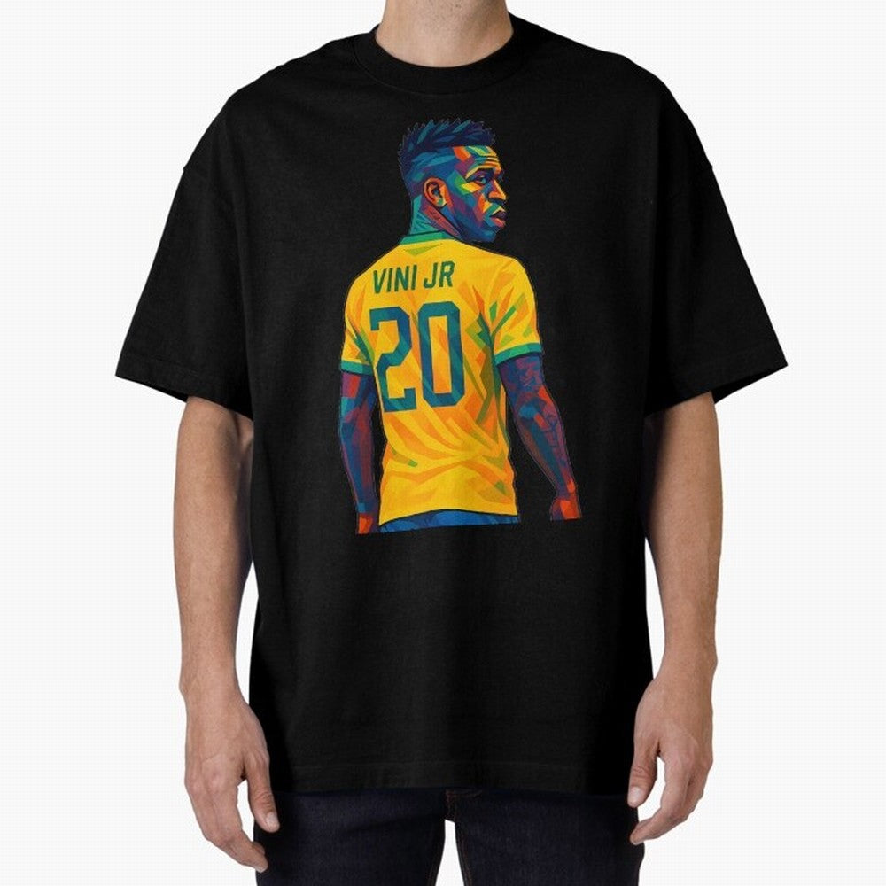 Vini Jr. Oversized T-Shirt Support Iconic Players in Global Football Passion for FIFA World Cup 2026 Group Stage, Inspired by CR7, Germany, Match Day Excitement, Supporter Culture, Golden Goals and Global Football Passion; Made for Die Hard