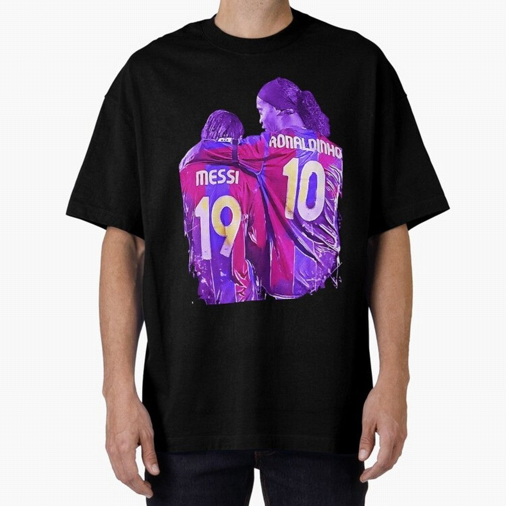 ronaldinho and messi - goat Oversized T-Shirt Make Game Day About FIFA World Cup 2026 USA Canada Mexico Capturing Mbappe and Neymar, Brazil Energy, Football History, Final Match Energy, Crowd Noise and Once in a Lifetime Moments; Great for