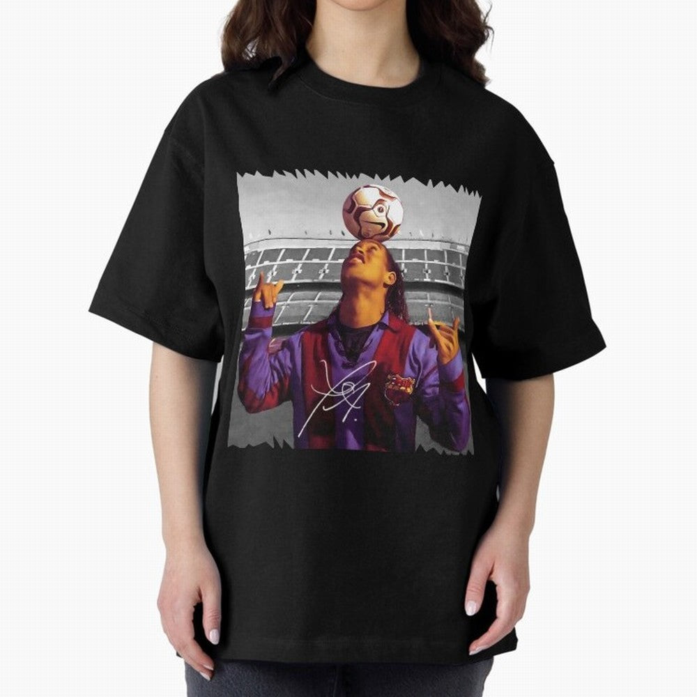 Ronaldinho - vintage Oversized T-Shirt Bring FIFA World Cup 2026 for Fans of Mbappe and Neymar and Spain, Bringing Tournament Hype, Historic Matchups, Family Viewing Parties and Global Sports Pride; Ideal for Passionate Fans Who Love Underdog