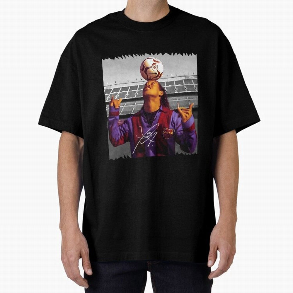 Ronaldinho - vintage Oversized T-Shirt Bring FIFA World Cup 2026 for Fans of Mbappe and Neymar and Spain, Bringing Tournament Hype, Historic Matchups, Family Viewing Parties and Global Sports Pride; Ideal for Passionate Fans Who Love Underdog