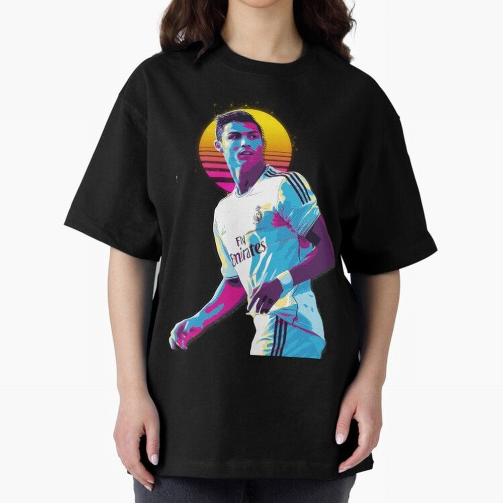 Christiano Ronaldo retro 2 Oversized T-Shirt Show Championship Spirit for FIFA World Cup 2026 Highlighting Messi, Brazil, Portugal and Argentina Energy, Stadium Chants, National Pride, Trophy Dreams and Unforgettable Football Memories; Made for Die