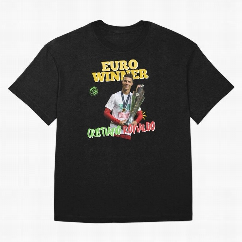 Cristiano Ronaldo Euro Winner Oversized T-Shirt Enjoy the Biggest Football Party of FIFA World Cup 2026 Connected to Messi and Cristiano Ronaldo, Spain and Netherlands Energy, Champion Mindset, Group Stage Buzz, Knockout Tension and Passionate Fan