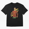 Cristiano Ronaldo Retro Portugal Football Art ¨C Vintage Supporter Design Oversized T-Shirt Stand Out with Spirit from Match Day Hype around FIFA World Cup 2026 USA Canada Mexico, Messi, CR7 and Mbappe, Brazil, Sports Nostalgia, International