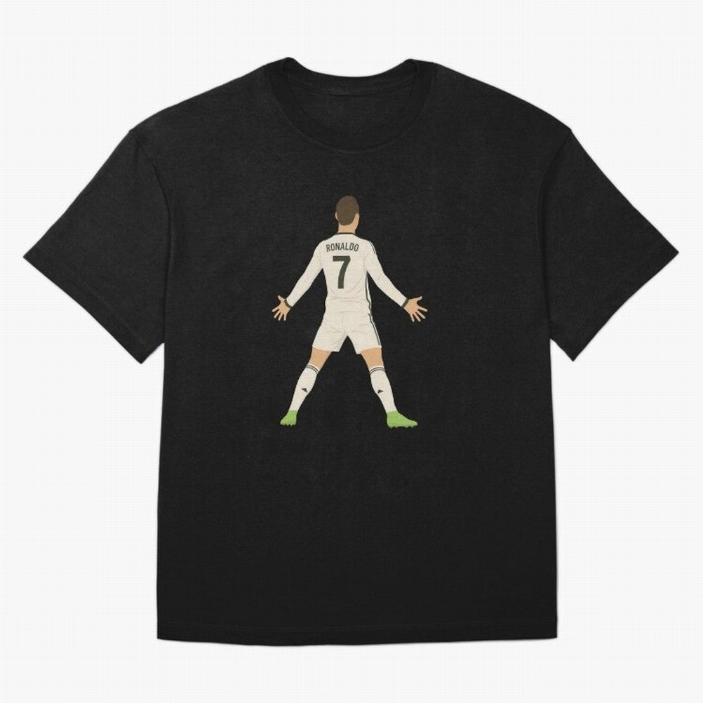 Cristiano Ronaldo Iconic Celebration Oversized T-Shirt Support FIFA World Cup 2026 USA Canada Mexico Spirit, Filled with France and Portugal, CR7, Global Supporter Spirit, Legendary Goals, National Colors and Tournament Celebration; Perfect for
