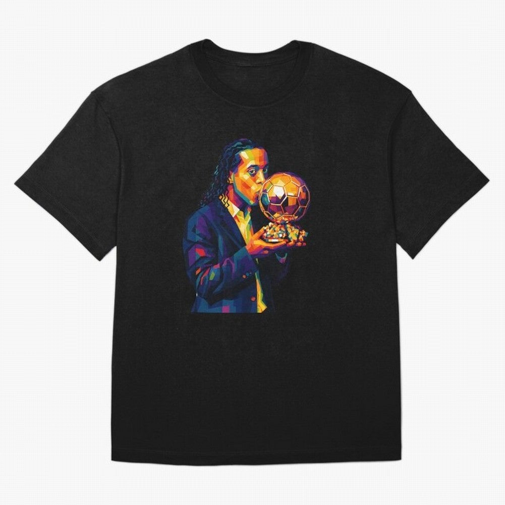 Ronaldinho Wpap Art Oversized T-Shirt Elevate FIFA World Cup 2026 Group Stage Celebrating Cristiano Ronaldo, Argentina and Brazil Energy, Supporter Pride, Iconic Celebrations, Legendary Names and Global Match Day Energy; Great for Watch Parties,