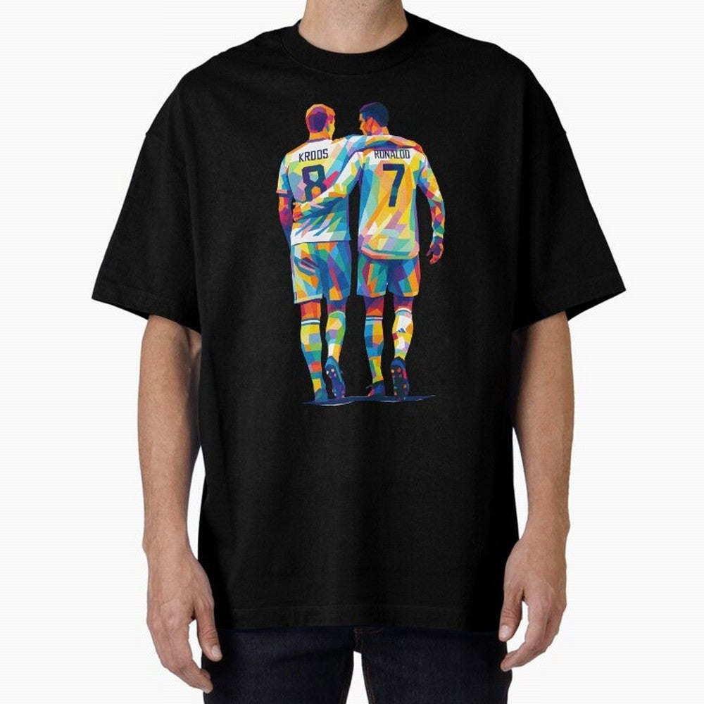 Cristiano Ronaldo & Toni Kroos Wpap Art Oversized T-Shirt Honor Football Greatness during FIFA World Cup 2026 Spirit, Featuring England, Messi and Cristiano Ronaldo, Game Day Rituals, Football Legends, Country Pride and the Road to the Final; Made