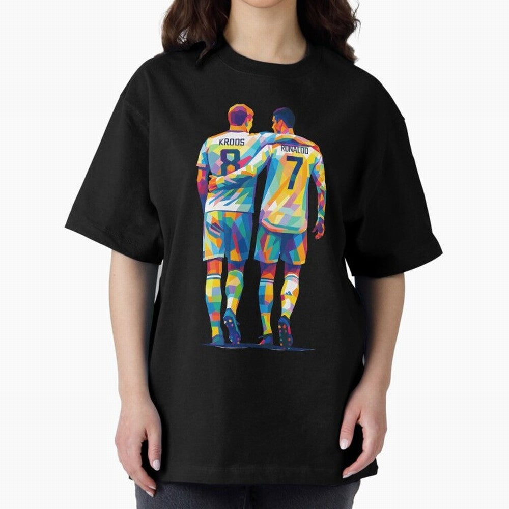 Cristiano Ronaldo & Toni Kroos Wpap Art Oversized T-Shirt Honor Football Greatness during FIFA World Cup 2026 Spirit, Featuring England, Messi and Cristiano Ronaldo, Game Day Rituals, Football Legends, Country Pride and the Road to the Final; Made
