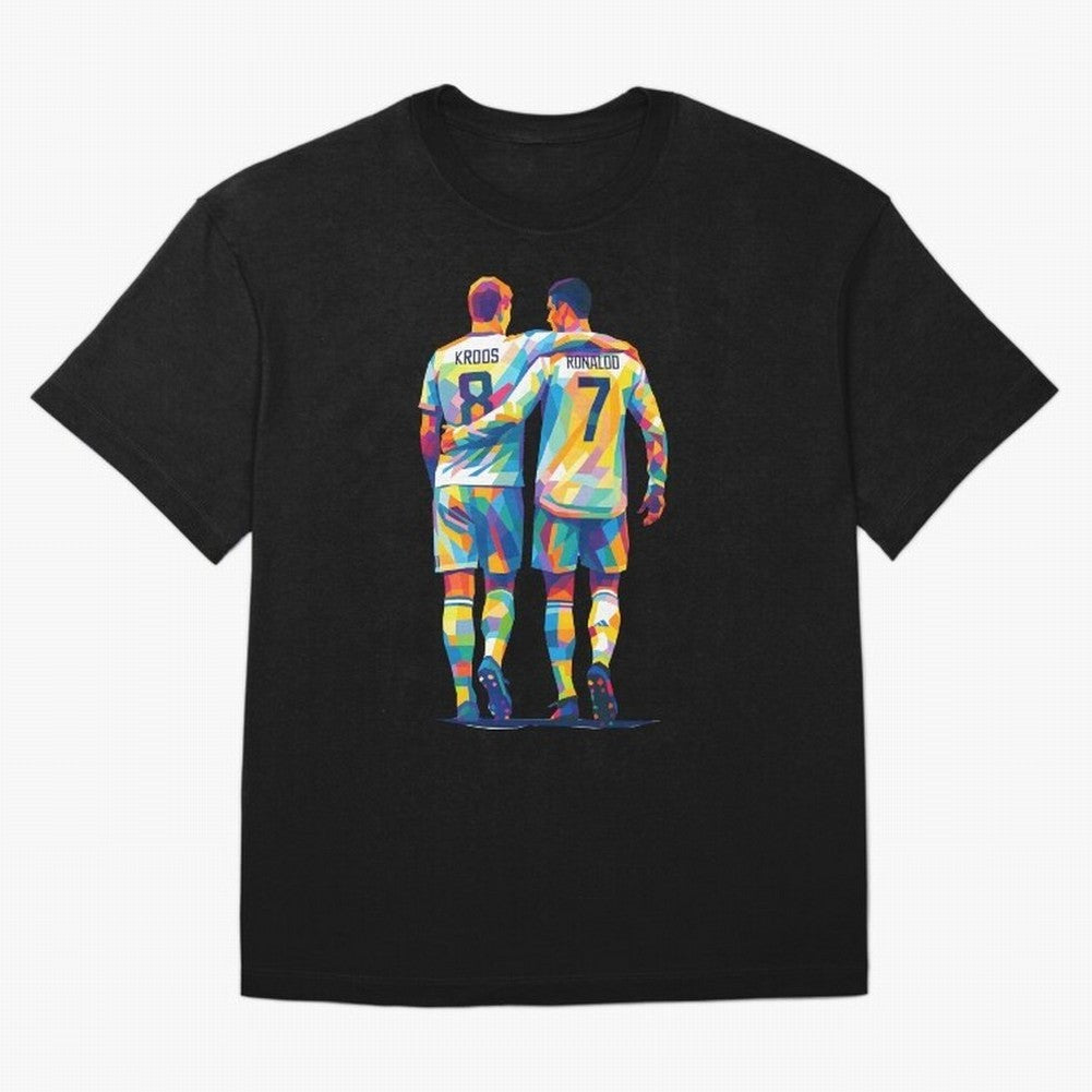 Cristiano Ronaldo & Toni Kroos Wpap Art Oversized T-Shirt Honor Football Greatness during FIFA World Cup 2026 Spirit, Featuring England, Messi and Cristiano Ronaldo, Game Day Rituals, Football Legends, Country Pride and the Road to the Final; Made