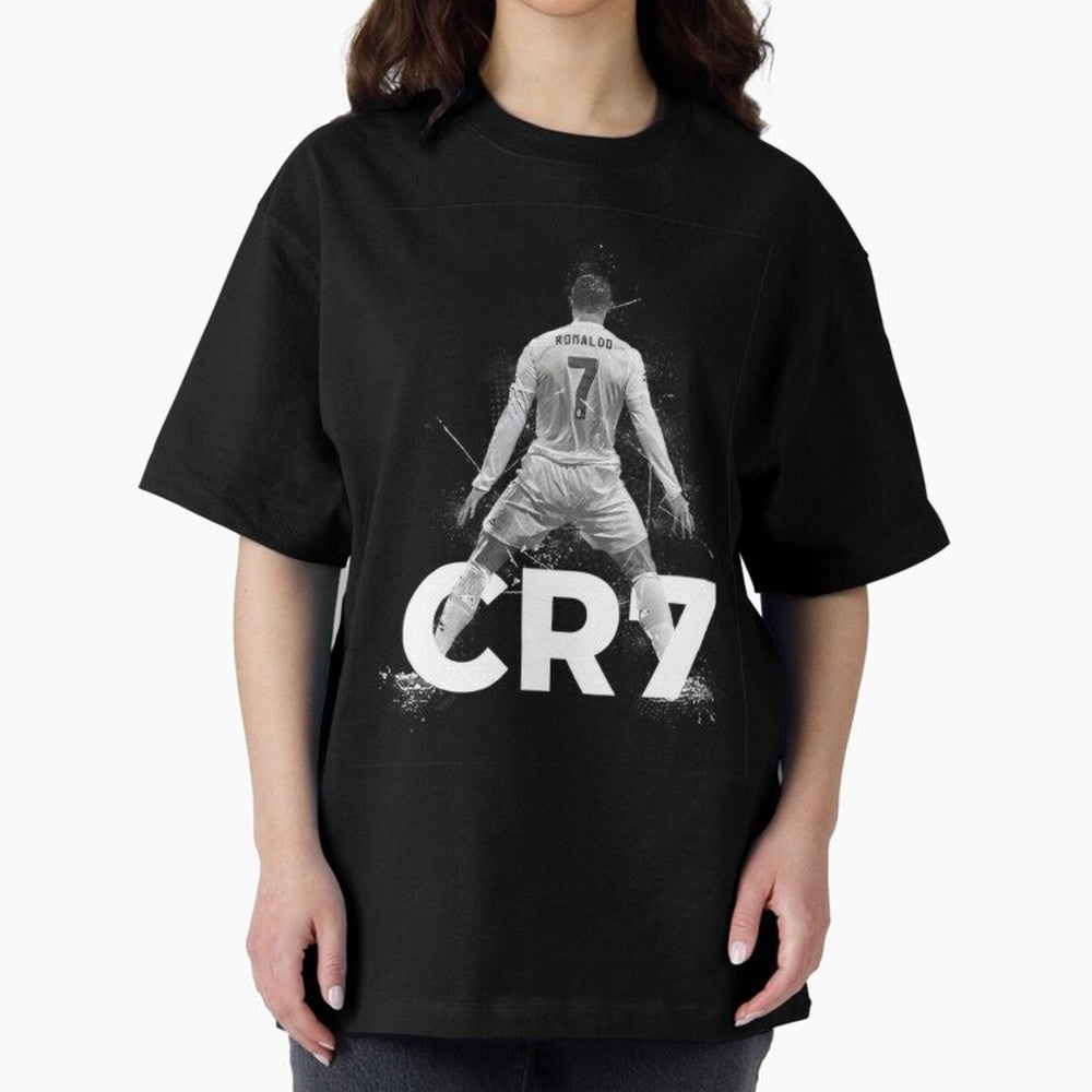 CR7 Oversized T-Shirt Follow the Road to FIFA World Cup 2026 Group Stage Capturing CR7 and Messi, England Energy, Championship Spirit, Famous Goals, Roaring Crowds and International Football Unity; Great for Watch Parties, Sports Bars, Family