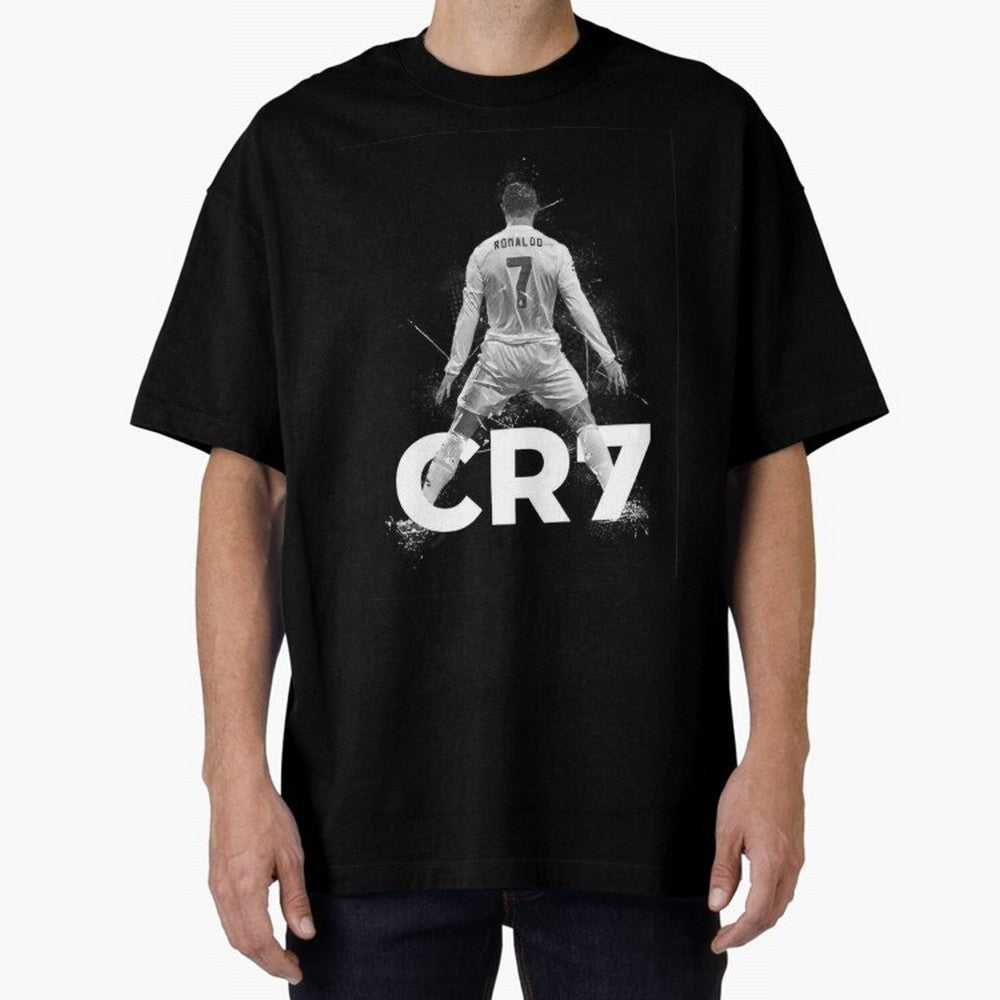 CR7 Oversized T-Shirt Follow the Road to FIFA World Cup 2026 Group Stage Capturing CR7 and Messi, England Energy, Championship Spirit, Famous Goals, Roaring Crowds and International Football Unity; Great for Watch Parties, Sports Bars, Family