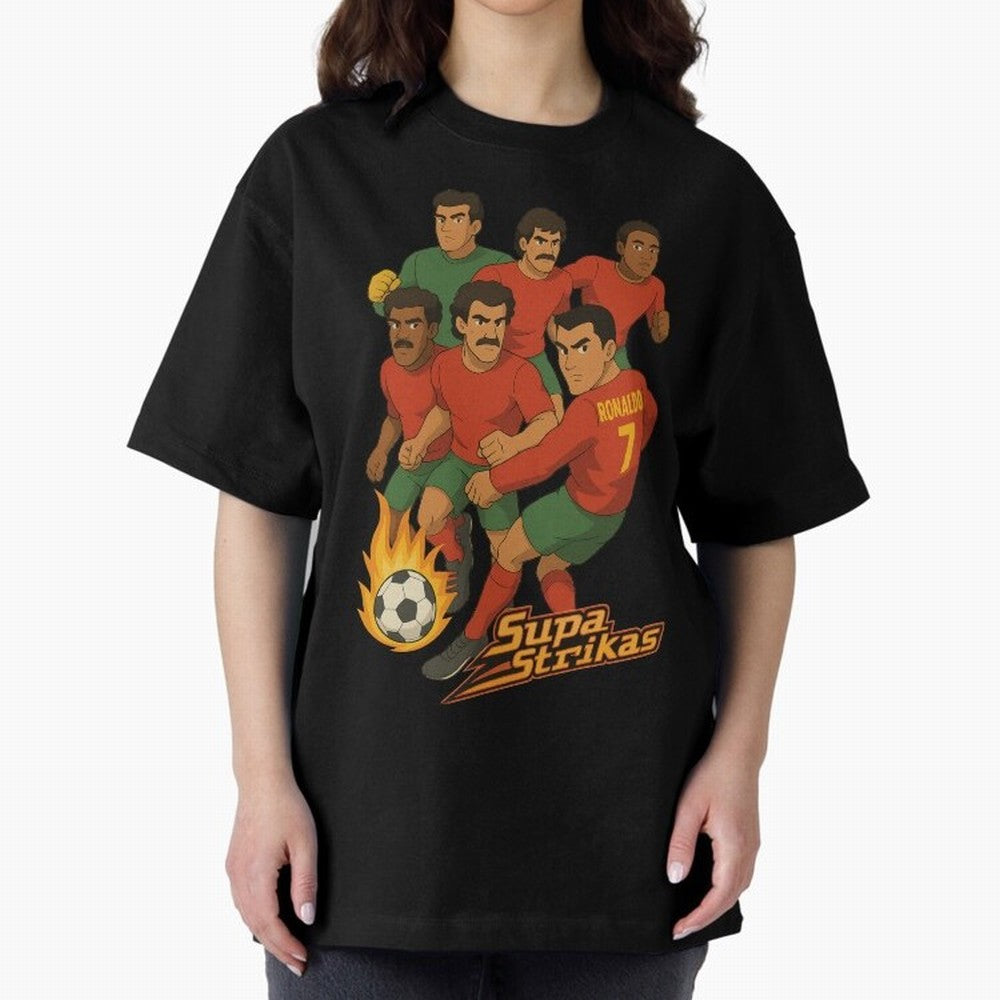 Supastrikas Portugal Team Version Oversized T-Shirt Bring Stadium Energy to FIFA World Cup 2026 Group Stage Spirit, Filled with Argentina, Neymar, Haaland and Cristiano Ronaldo, Sports Nostalgia, International Competition, Famous Players and