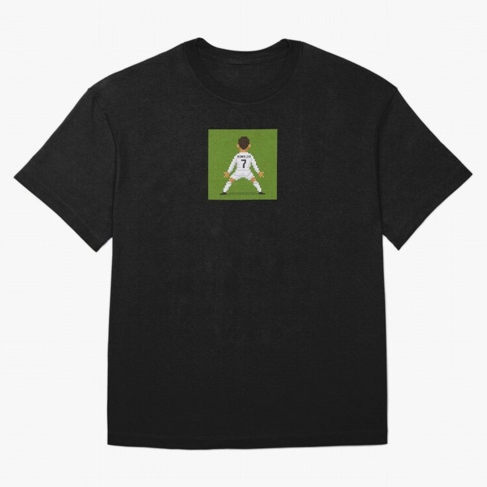 Cristiano Ronaldo Real Madrid Pixel Siuuu Art Oversized T-Shirt Relive FIFA World Cup 2026 Group Stage Spirit, Featuring Portugal, Spain and Germany, Neymar, Haaland and Cristiano Ronaldo, Football Festival Excitement, Trophy Ambitions, Country