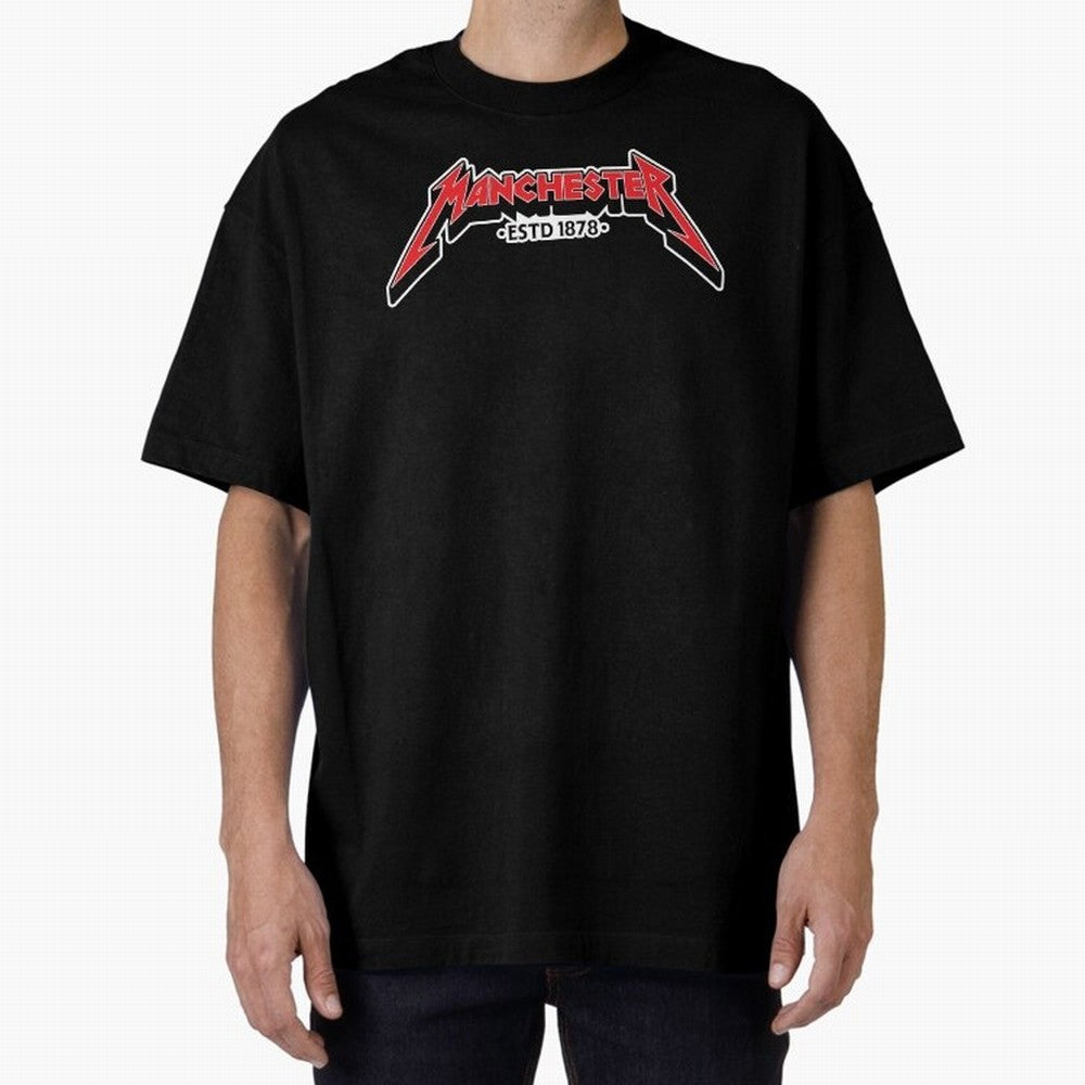 Manchester United Metal Font Oversized T-Shirt Create FIFA World Cup 2026 USA Canada Mexico Made for Mbappe, England and Germany Energy, Championship Spirit, Famous Goals, Roaring Crowds and International Football Unity; Made for Collectors Who