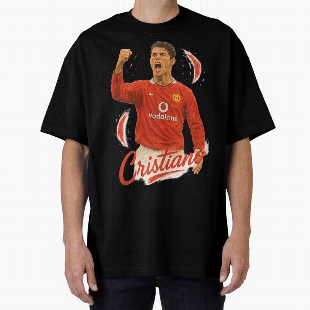Young Cristiano Ronaldo Man United Art ¨C Rising Soccer Legend Tribute	 Oversized T-Shirt Live the Energy of FIFA World Cup 2026 Group Stage Built around Haaland and Mbappe, Spain Energy, Vintage Soccer Flavor, Modern Football Stars, National Flags