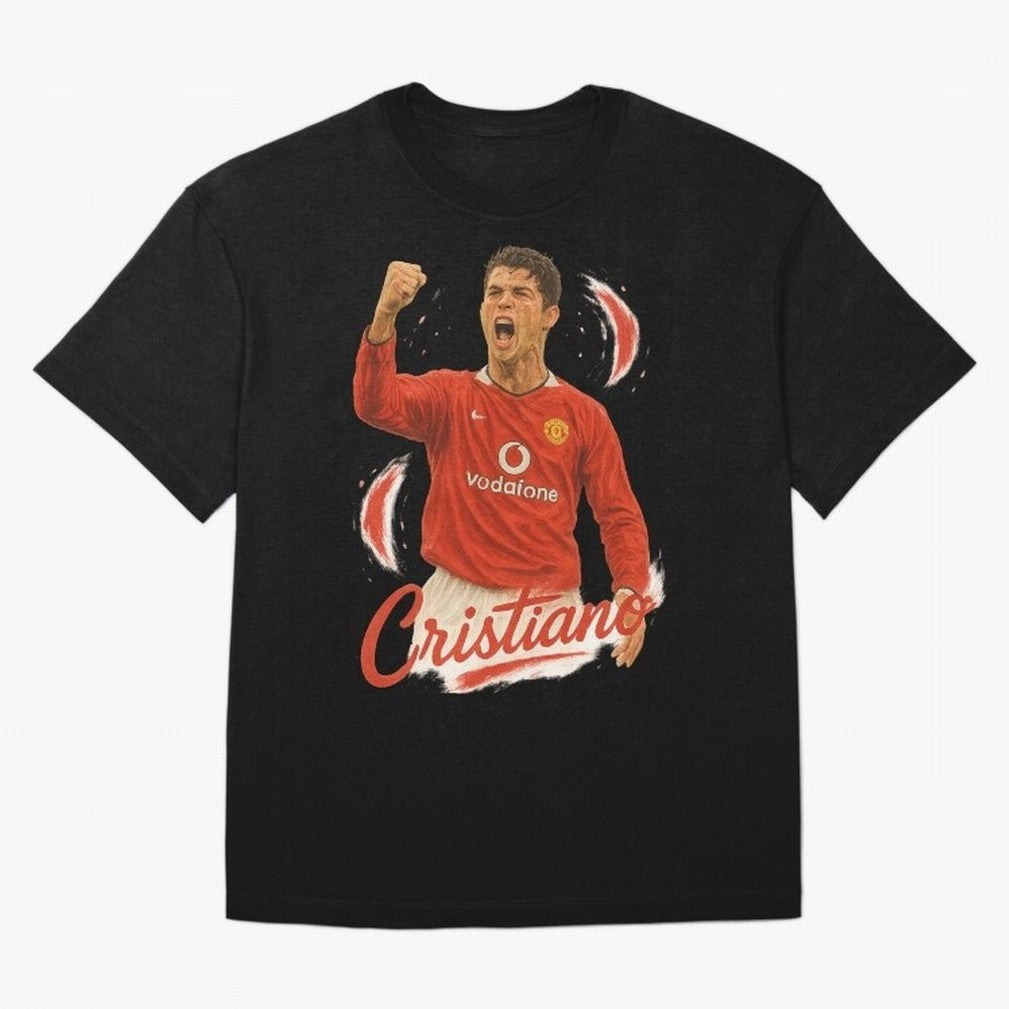 Young Cristiano Ronaldo Man United Art ¨C Rising Soccer Legend Tribute	 Oversized T-Shirt Live the Energy of FIFA World Cup 2026 Group Stage Built around Haaland and Mbappe, Spain Energy, Vintage Soccer Flavor, Modern Football Stars, National Flags