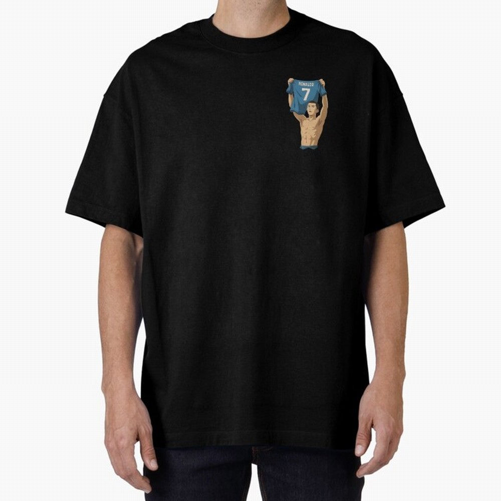 Cristiano Ronaldo ¨C Bicycle Kick vs Juventus | UCL 2018 | Ghibli Style | Number 7 Oversized T-Shirt Follow the Road to FIFA World Cup 2026 Group Stage Spirit, Filled with Portugal, Spain and Germany, Mbappe and Neymar, Football History, Final