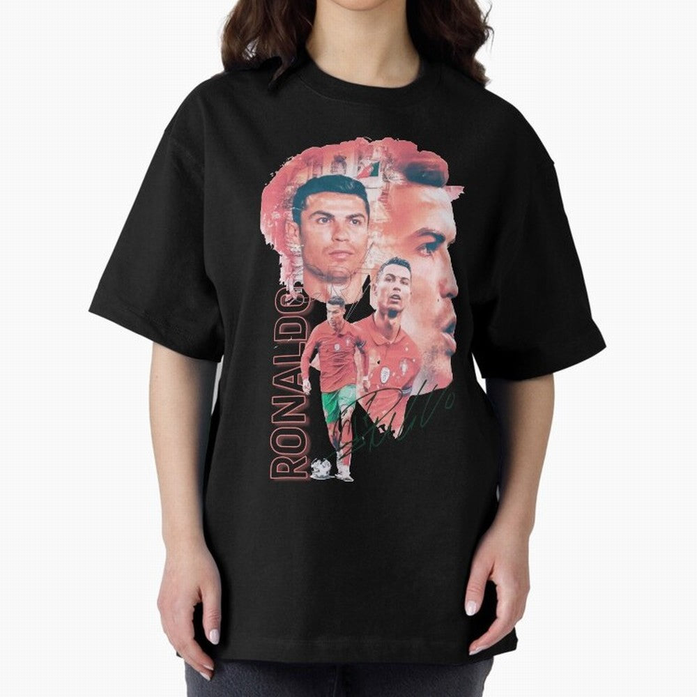 Cristiano Ronaldo Design Oversized T-Shirt Feel the Roar of Global Football Passion for FIFA World Cup 2026 USA Canada Mexico, Built around Cristiano Ronaldo, Brazil, Retro Football Energy, Iconic Rivalries, Trophy Chase Drama and Stadium