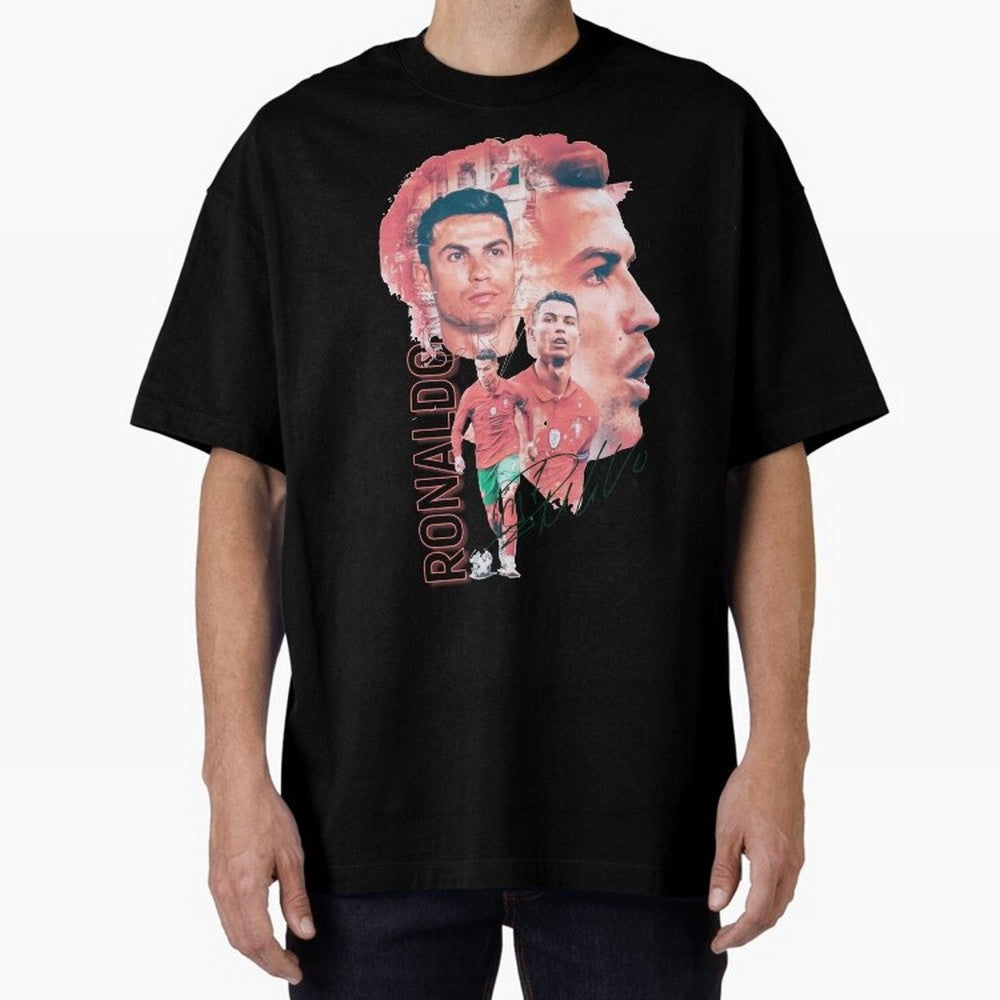 Cristiano Ronaldo Design Oversized T-Shirt Feel the Roar of Global Football Passion for FIFA World Cup 2026 USA Canada Mexico, Built around Cristiano Ronaldo, Brazil, Retro Football Energy, Iconic Rivalries, Trophy Chase Drama and Stadium