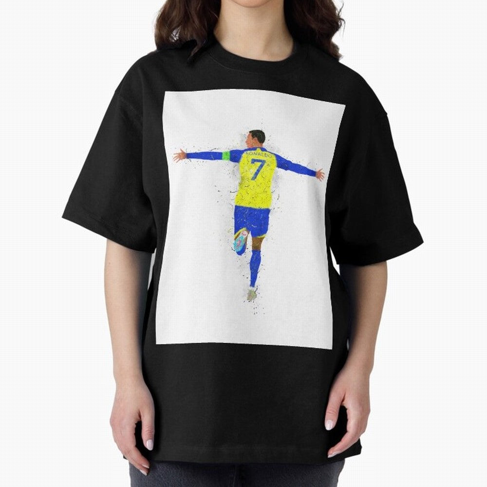 Cristiano Ronaldo Al Nassr Football Oversized T-Shirt Represent the Passion of FIFA World Cup 2026 USA Canada Mexico Spirit, Driven by France, Messi, Football History, Final Match Energy, Crowd Noise and Once in a Lifetime Moments; Perfect for