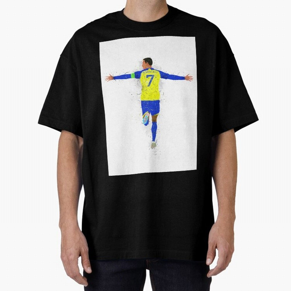 Cristiano Ronaldo Al Nassr Football Oversized T-Shirt Represent the Passion of FIFA World Cup 2026 USA Canada Mexico Spirit, Driven by France, Messi, Football History, Final Match Energy, Crowd Noise and Once in a Lifetime Moments; Perfect for