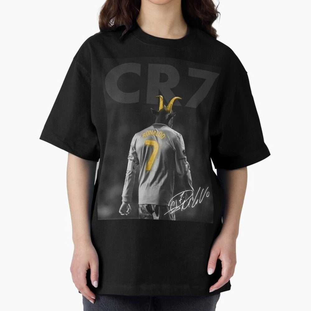 CR7 The Goat Poster Oversized T-Shirt Enjoy the Biggest Football Party of FIFA World Cup 2026 Celebrating Haaland and Mbappe, Portugal Energy, Football Festival Excitement, Trophy Ambitions, Country Rivalries and Star Player Buzz; Created for Match