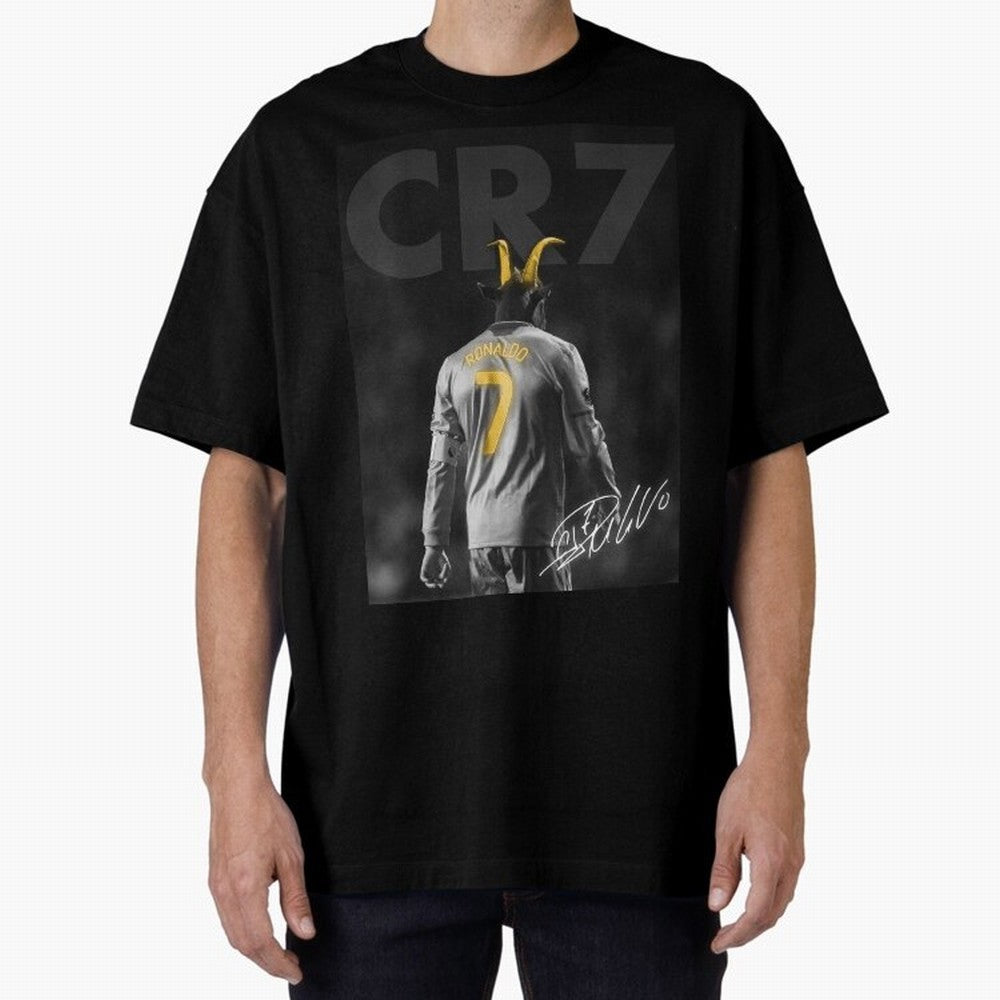 CR7 The Goat Poster Oversized T-Shirt Enjoy the Biggest Football Party of FIFA World Cup 2026 Celebrating Haaland and Mbappe, Portugal Energy, Football Festival Excitement, Trophy Ambitions, Country Rivalries and Star Player Buzz; Created for Match