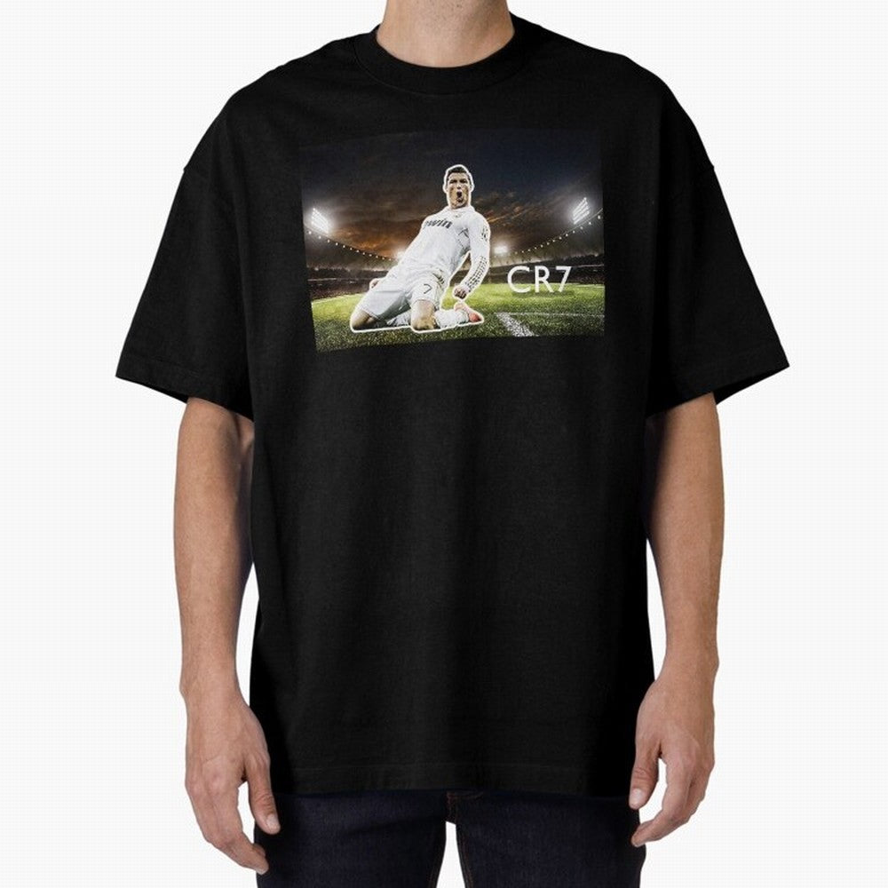 Cristiano Ronaldo Celebration Scene Oversized T-Shirt Follow Every Goal of FIFA World Cup 2026 Group Stage Spirit, Driven by England, France and Netherlands, Haaland, Sports Nostalgia, International Competition, Famous Players and Unforgettable