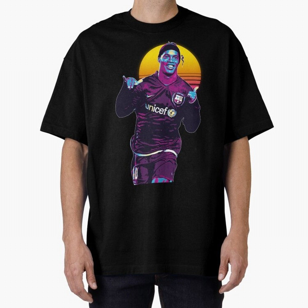 ronaldinho retro Oversized T-Shirt Support Your Favorite Stars during FIFA World Cup 2026 USA Canada Mexico Built around Neymar, France and Portugal Energy, Global Supporter Spirit, Legendary Goals, National Colors and Tournament Celebration; Built