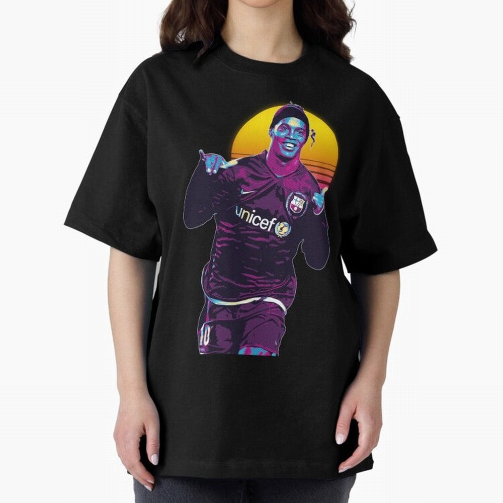 ronaldinho retro Oversized T-Shirt Support Your Favorite Stars during FIFA World Cup 2026 USA Canada Mexico Built around Neymar, France and Portugal Energy, Global Supporter Spirit, Legendary Goals, National Colors and Tournament Celebration; Built