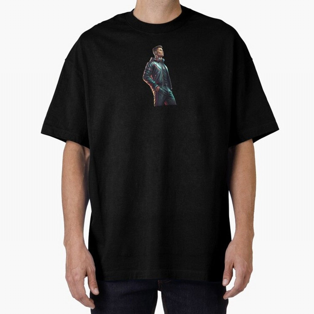 Cristiano Ronaldo Dj Oversized T-Shirt Support the Legends of FIFA World Cup 2026 Group Stage for Fans of Neymar, Haaland and Cristiano Ronaldo and England and Germany, Bringing Vintage Soccer Flavor, Modern Football Stars, National Flags and Final