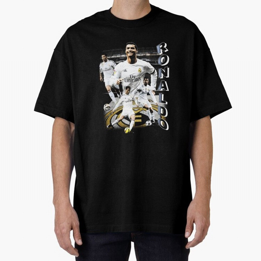 Cristiano Ronaldo Vintage Oversized T-Shirt Join the Global Buzz around FIFA World Cup 2026 for Fans of CR7 and Argentina, France and Brazil, Bringing Retro Football Energy, Iconic Rivalries, Trophy Chase Drama and Stadium Atmosphere; Great for