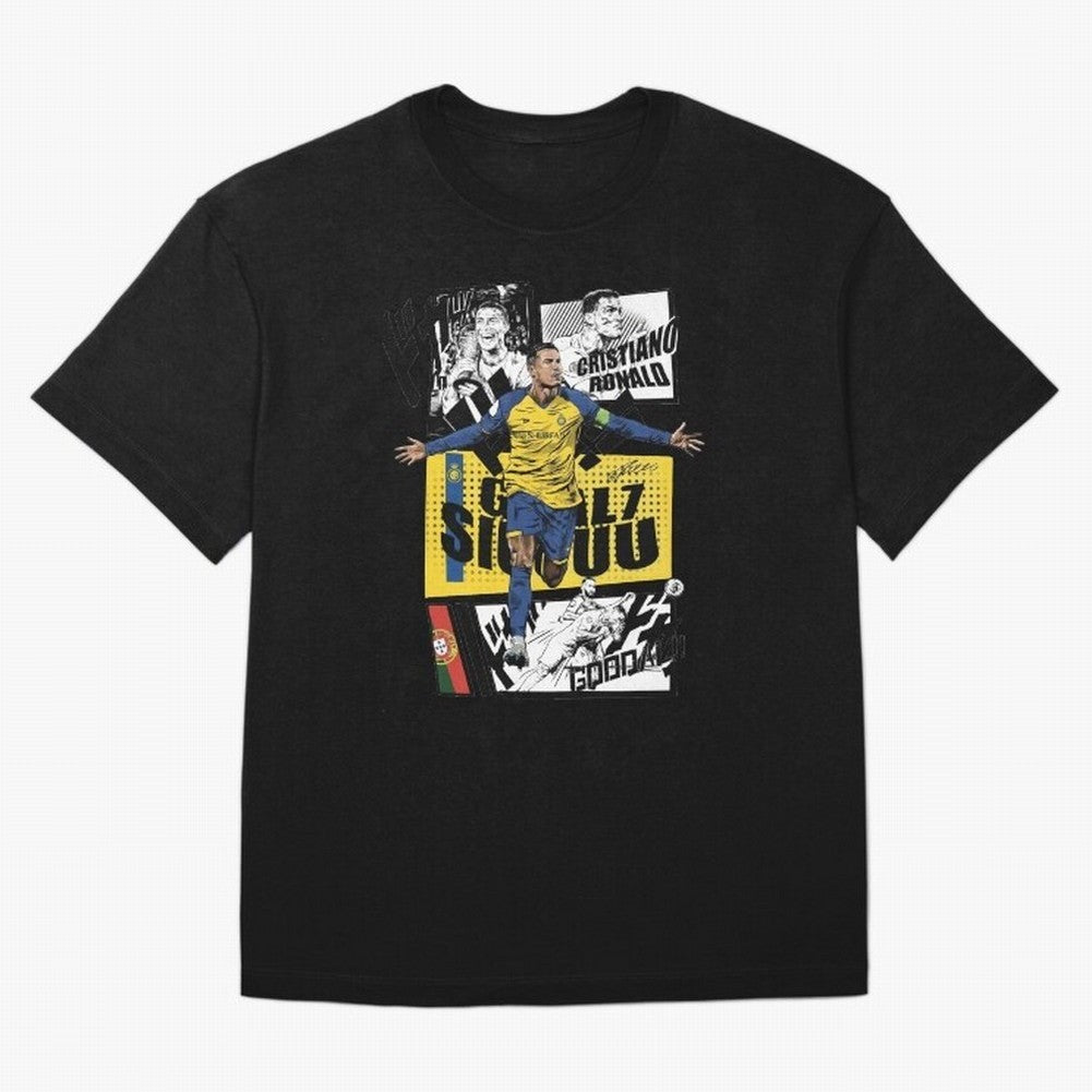 Cristiano Ronaldo CR7 Scorer Oversized T-Shirt Bring International Match Energy to Global Football Passion for FIFA World Cup 2026 USA Canada Mexico, Celebrating Messi and Cristiano Ronaldo, Argentina, France and Brazil, Vintage Soccer Flavor,