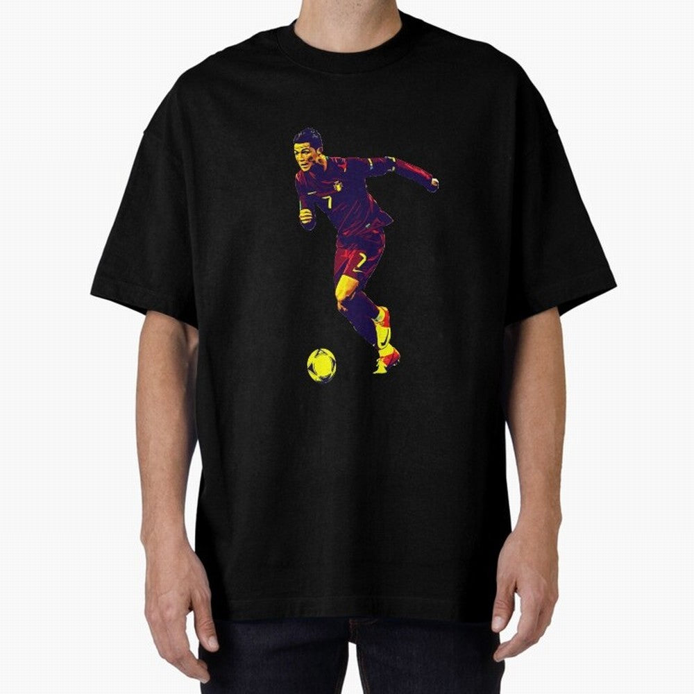 Cristianno Ronaldo Oversized T-Shirt Capture FIFA World Cup 2026 Group Stage Spirit, Driven by Portugal, CR7, Football Festival Excitement, Trophy Ambitions, Country Rivalries and Star Player Buzz; Perfect for Supporters Who Want Bold Football