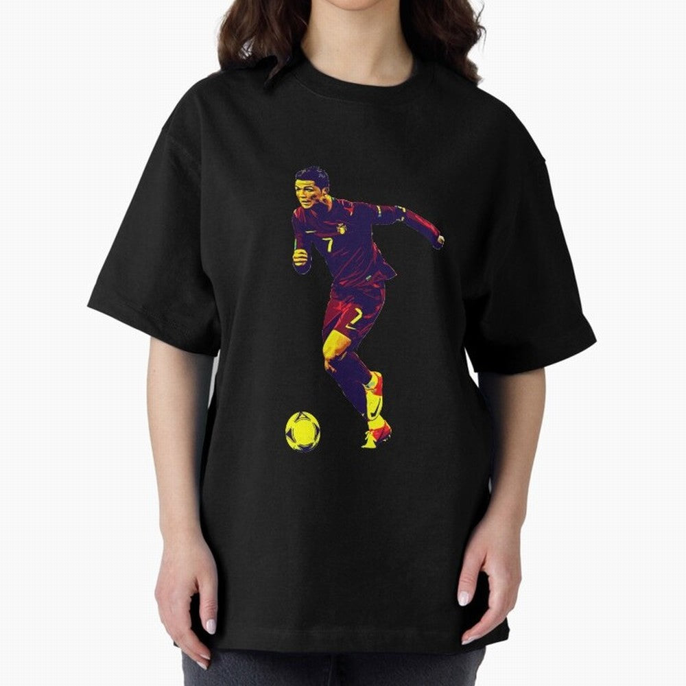 Cristianno Ronaldo Oversized T-Shirt Capture FIFA World Cup 2026 Group Stage Spirit, Driven by Portugal, CR7, Football Festival Excitement, Trophy Ambitions, Country Rivalries and Star Player Buzz; Perfect for Supporters Who Want Bold Football