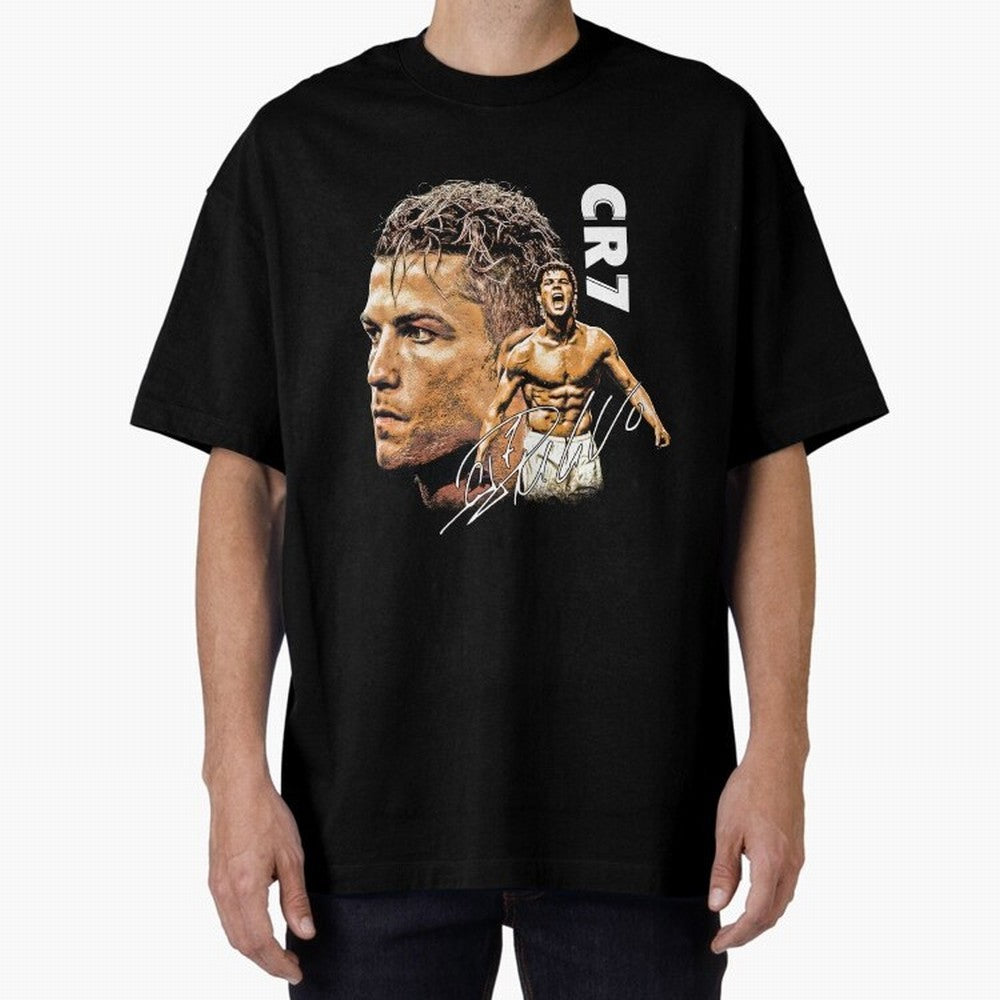 Cristiano Ronaldo Football Legend T-Shirt Oversized T-Shirt Celebrate Fan Culture around Global Football Passion for FIFA World Cup 2026 USA Canada Mexico, with Neymar, Brazil, Vintage Soccer Flavor, Modern Football Stars, National Flags and Final