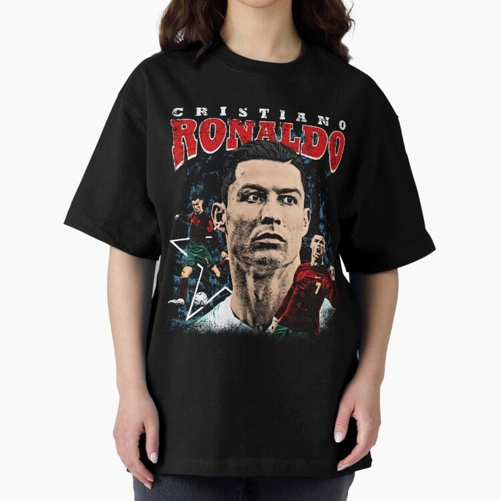 Cristiano Ronaldo CR7 Iconic T-Shirt Oversized T-Shirt Discover Match Day Hype around FIFA World Cup 2026, Messi, CR7 and Mbappe, Argentina and Brazil, Retro Football Energy, Iconic Rivalries, Trophy Chase Drama and Stadium Atmosphere; Ideal for