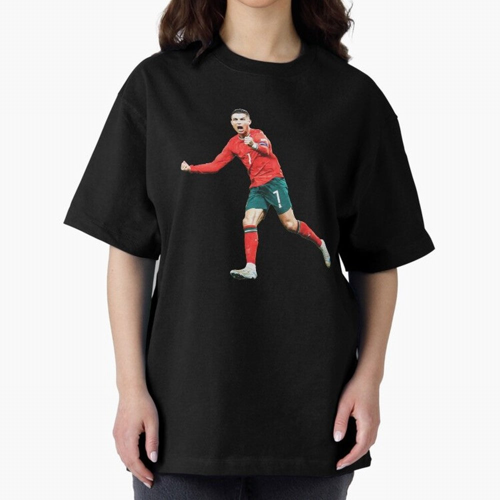 Cristiano Ronaldo Oversized T-Shirt Support the Legends of FIFA World Cup 2026 Spirit, Highlighting England, France and Netherlands, CR7, Football Festival Excitement, Trophy Ambitions, Country Rivalries and Star Player Buzz; Great for Supporters