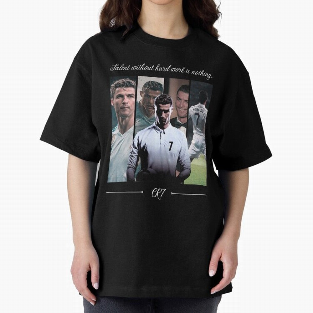 Ronaldo CR7 Oversized T-Shirt Relive Legendary Nights from the FIFA World Cup 2026 Group Stage Journey through Messi, Neymar and Mbappe Highlights, Argentina Pride, Classic Soccer Heritage, Championship Pressure, Fan Loyalty and International