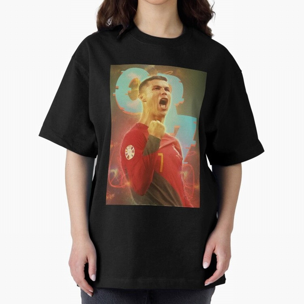 Ronaldo selebration Oversized T-Shirt Represent Football Lovers during the FIFA World Cup 2026 Group Stage Journey through CR7 Highlights, England Pride, Retro Football Energy, Iconic Rivalries, Trophy Chase Drama and Stadium Atmosphere; Great for