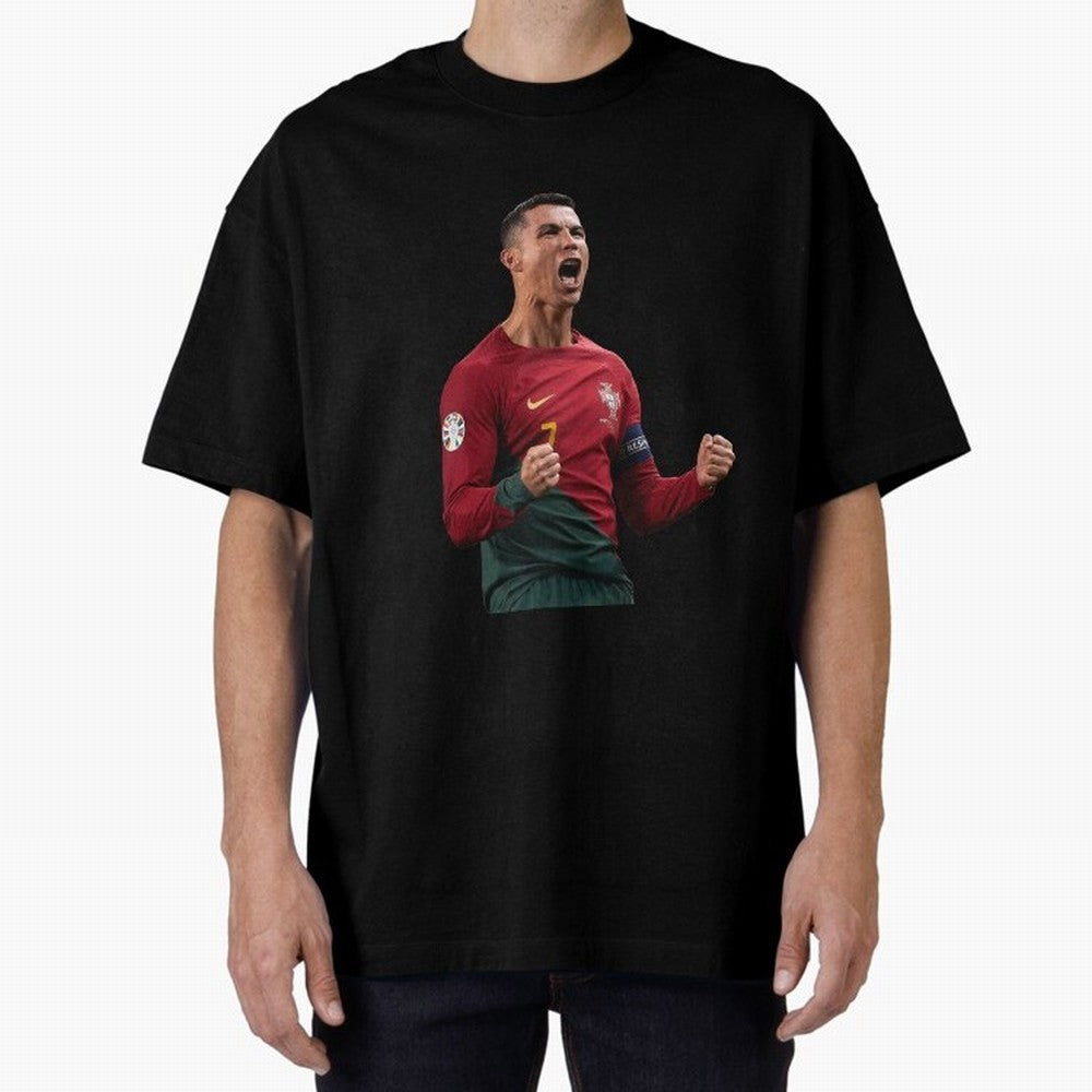 Cristiano Ronaldo T-Shirt Oversized T-Shirt Show Passion for the Stars of Global Football Passion for FIFA World Cup 2026, Built around CR7 and Messi, France, Football Passion, Legendary Performances, Festival Vibes and Supporter Community; Made