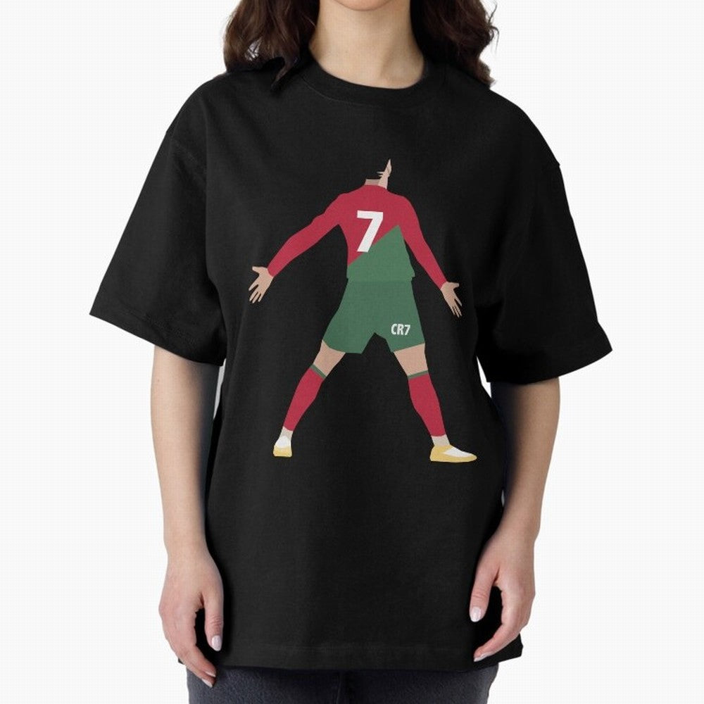 Cristiano Ronaldo illustration Oversized T-Shirt Share FIFA World Cup 2026 USA Canada Mexico with Haaland and Mbappe, Argentina Energy, Game Day Rituals, Football Legends, Country Pride and the Road to the Final; Perfect for Fans, Collectors,