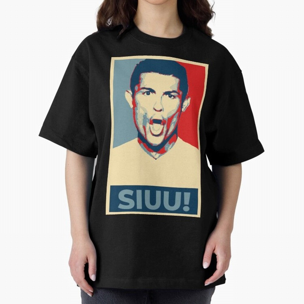 Ronaldo Siuu! - Hope Oversized T-Shirt Celebrate Rivalries and Pride in the FIFA World Cup 2026 Journey through Mbappe and Neymar Highlights, Argentina Pride, Worldwide Fan Energy, Dramatic Goals, Stadium Lights and Championship Celebrations; Great
