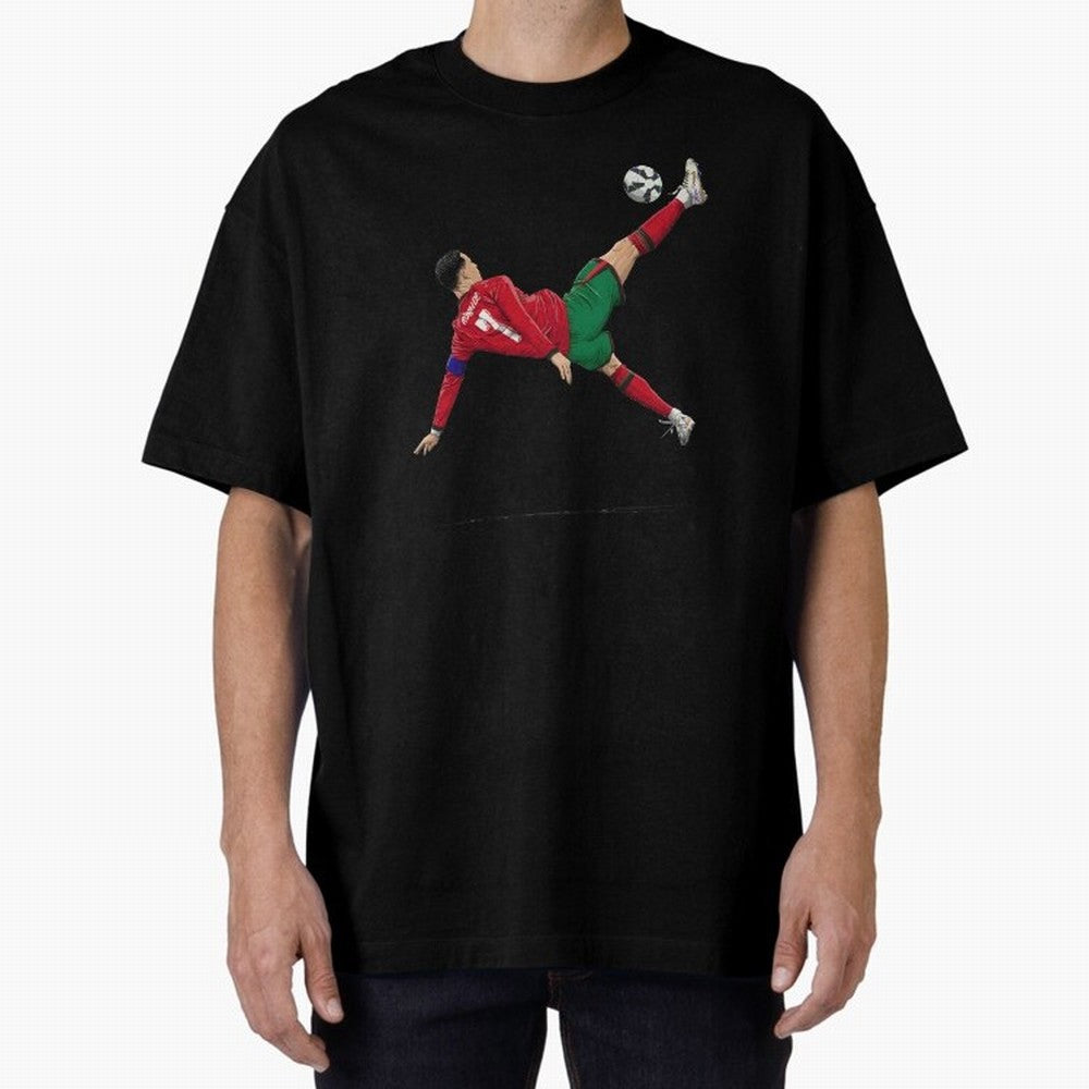 Ronaldo 910 Goal Bicycle Kick Oversized T-Shirt Honor Football Greatness during Global Football Passion for FIFA World Cup 2026, Highlighting Cristiano Ronaldo, Haaland and CR7, England, Champion Mindset, Group Stage Buzz, Knockout Tension and