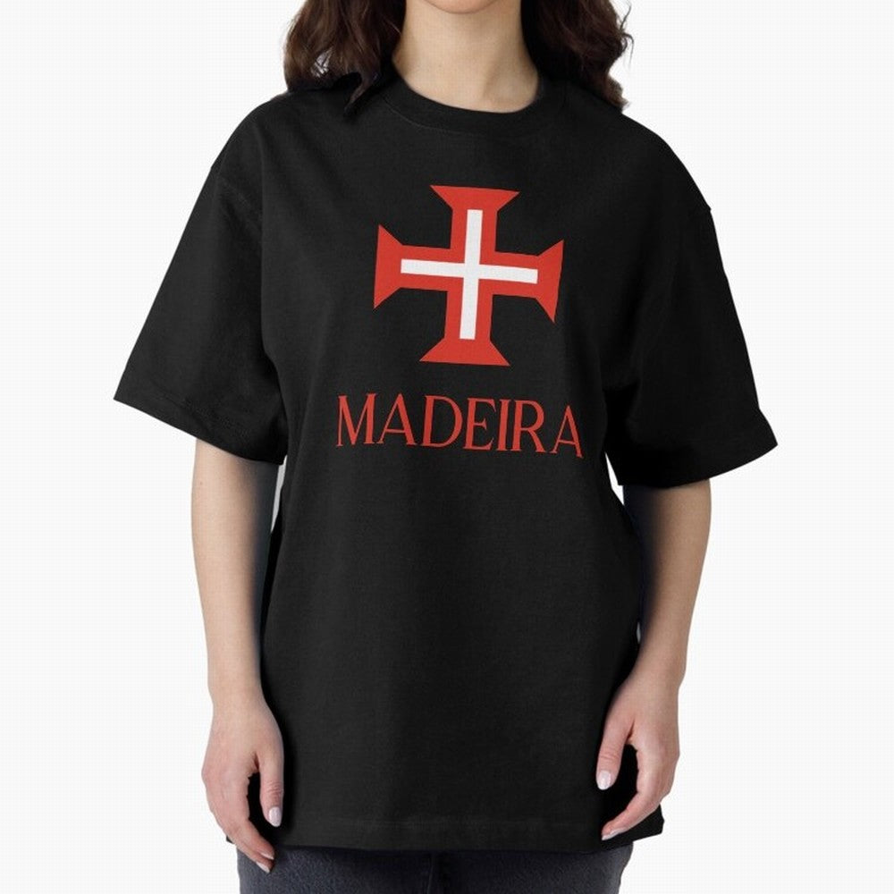 Madeira red Oversized T-Shirt Celebrate the Road through FIFA World Cup 2026 Filled with Messi, France and Portugal Energy, Football Festival Excitement, Trophy Ambitions, Country Rivalries and Star Player Buzz; Ideal for Football Dads, Football